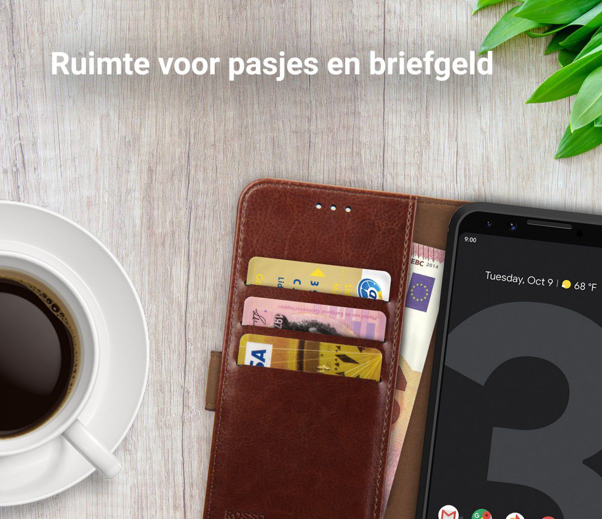Rosso Element Google Pixel 3 Hoesje Book Cover Bruin afbeelding 9