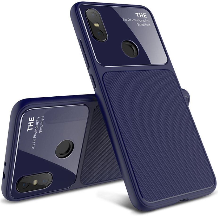 Xiaomi Mi A2 TPU met Tempered Glass Hoesje Blauw afbeelding 1