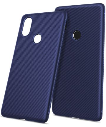 Xiaomi Mi 8 Carbon TPU Hoesje Blauw Hoesjes