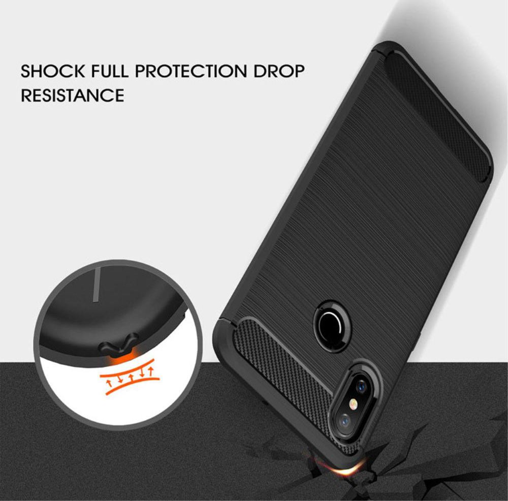 Xiaomi Mi 8 Geborsteld TPU Hoesje Zwart afbeelding 2