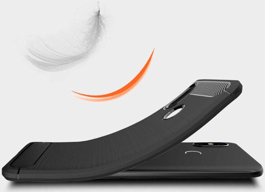 Xiaomi Mi 8 Geborsteld TPU Hoesje Zwart afbeelding 4