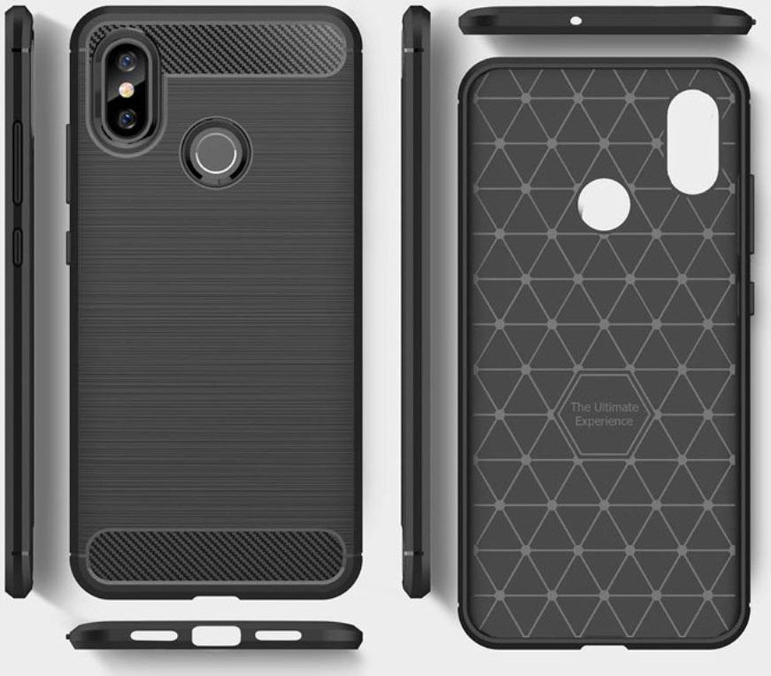 Xiaomi Mi 8 Geborsteld TPU Hoesje Zwart afbeelding 6