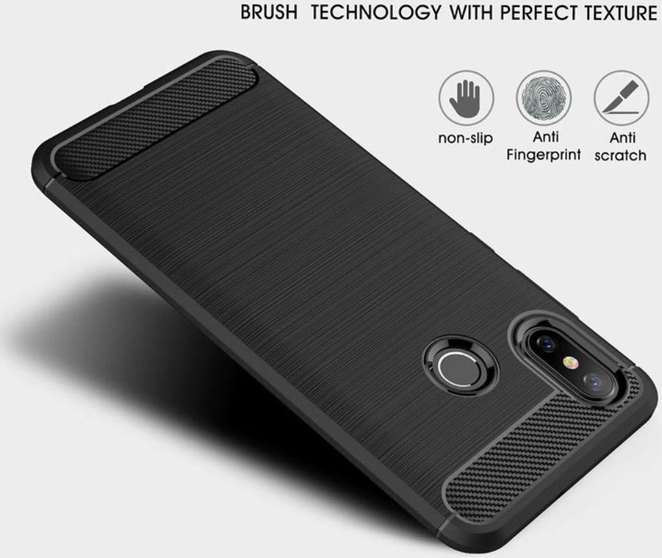 Xiaomi Mi 8 Geborsteld TPU Hoesje Zwart afbeelding 8