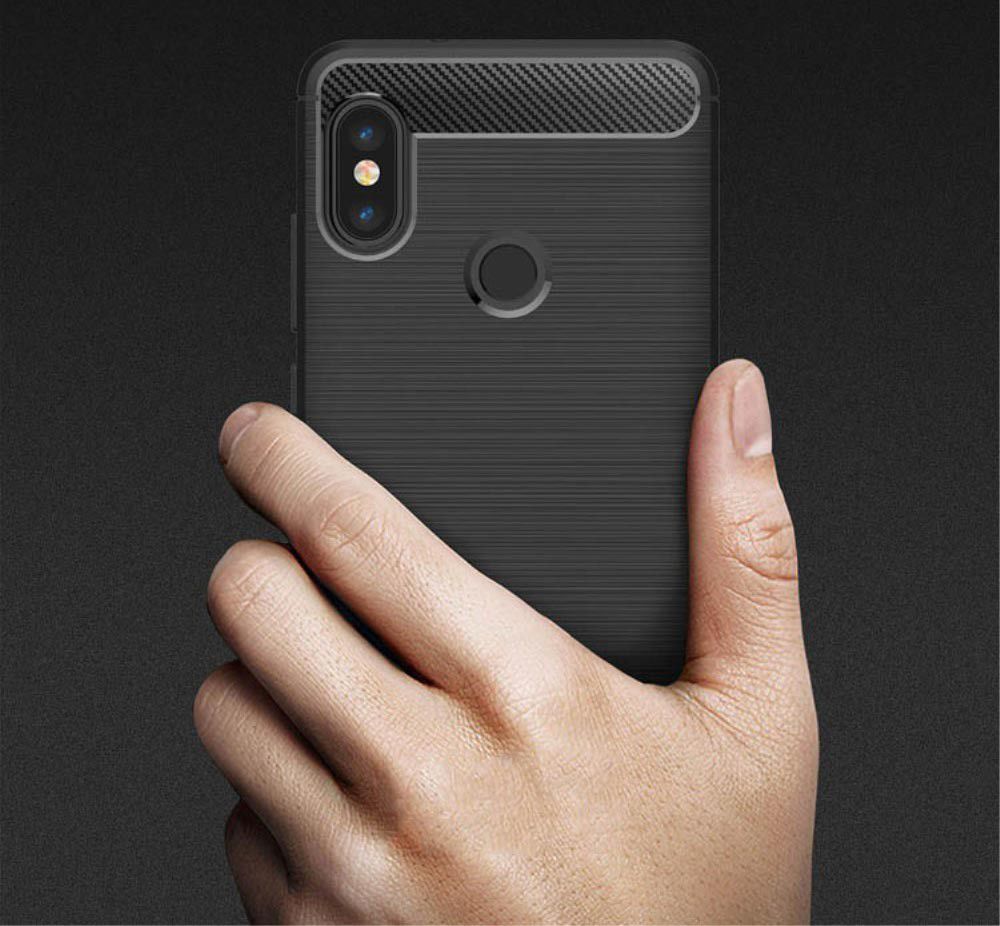 Xiaomi Redmi Note 5 Geborsteld TPU Hoesje Zwart afbeelding 5