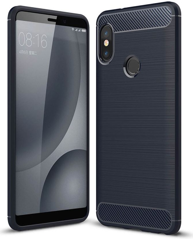 Xiaomi Redmi Note 5 Geborsteld TPU Hoesje Blauw afbeelding 1