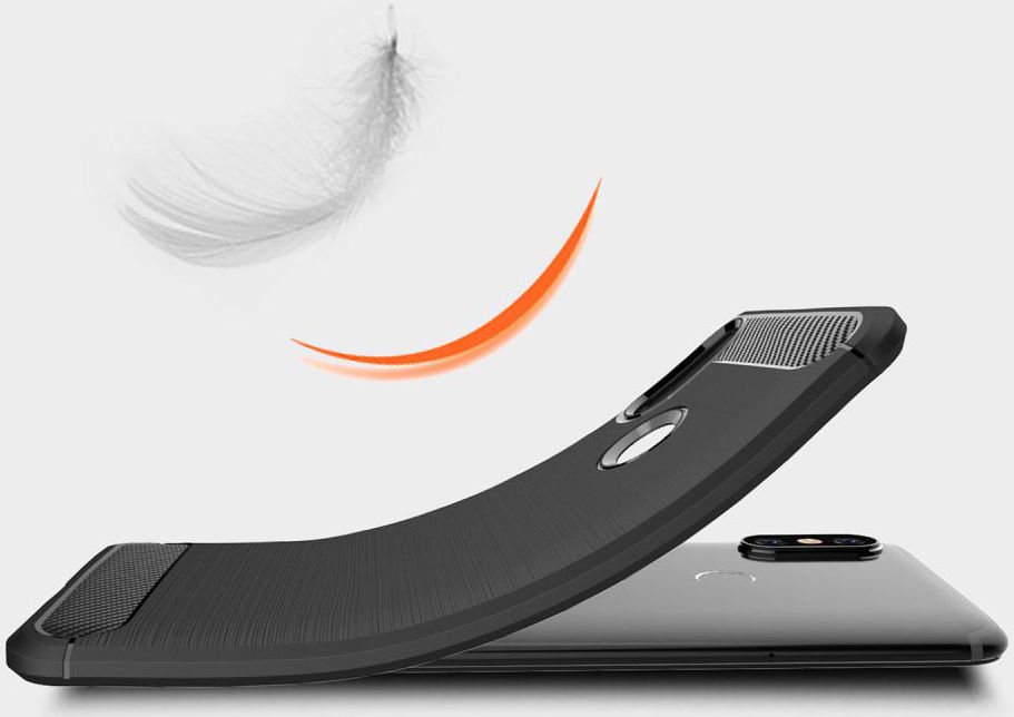 Xiaomi Mi A2 Geborsteld TPU Hoesje Zwart afbeelding 4