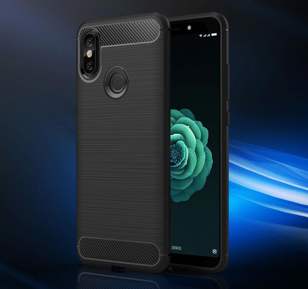 Xiaomi Mi A2 Geborsteld TPU Hoesje Zwart afbeelding 5