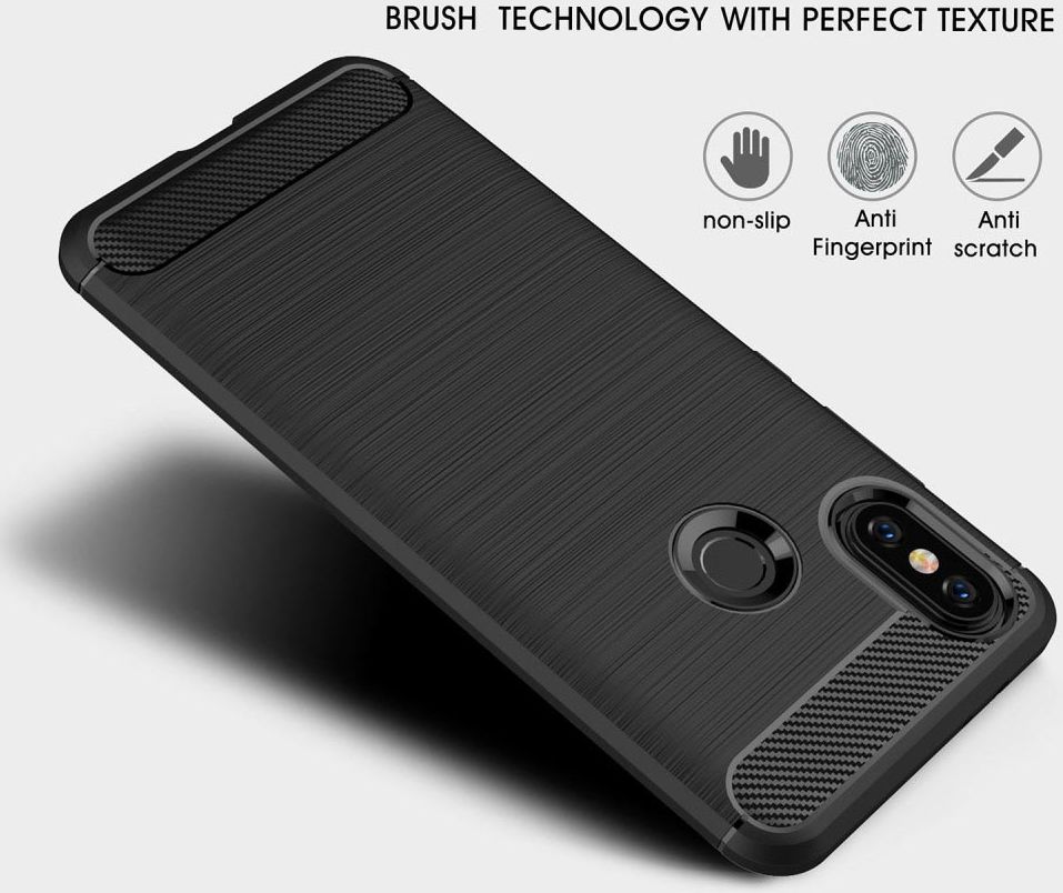 Xiaomi Mi A2 Geborsteld TPU Hoesje Zwart afbeelding 6