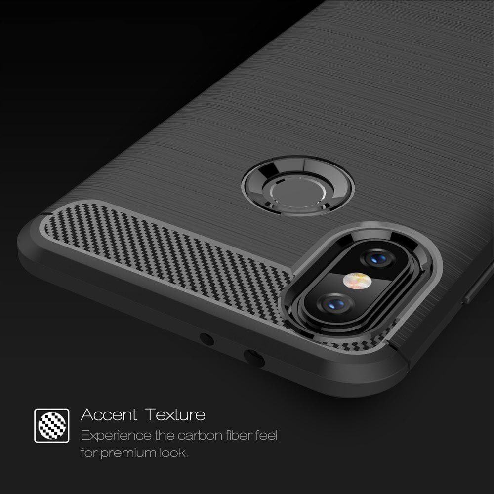 Xiaomi Mi A2 Geborsteld TPU Hoesje Zwart afbeelding 7