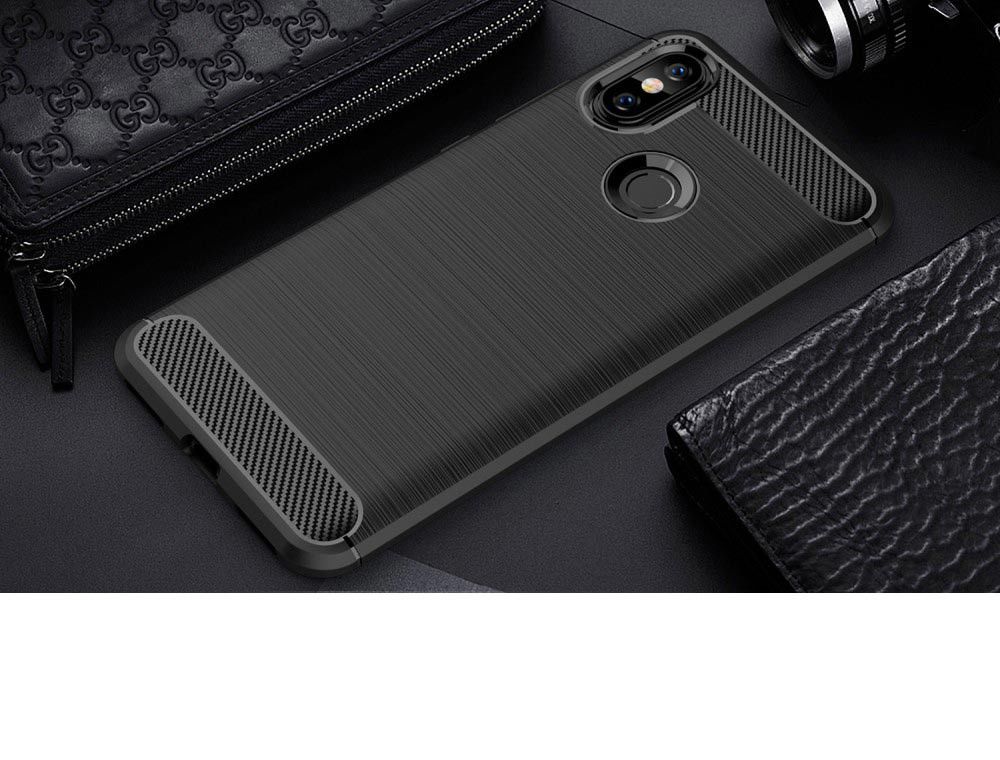 Xiaomi Mi A2 Geborsteld TPU Hoesje Zwart afbeelding 10