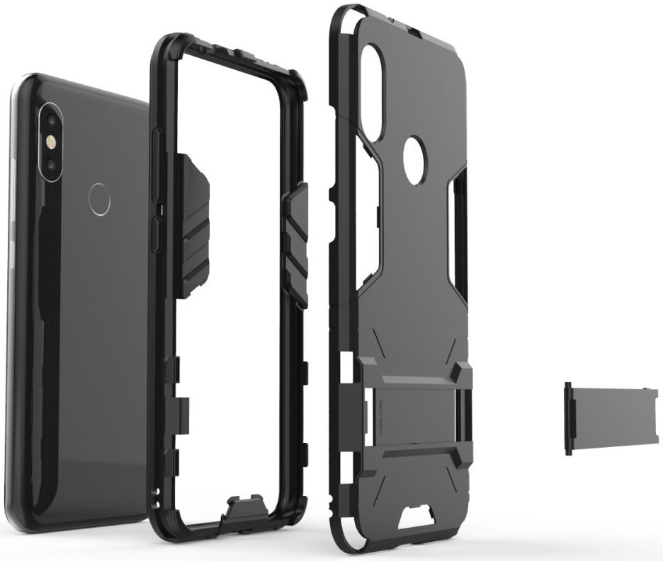 Xiaomi Mi A2 Lite Hybride Hoesje met Standaard Zwart afbeelding 2