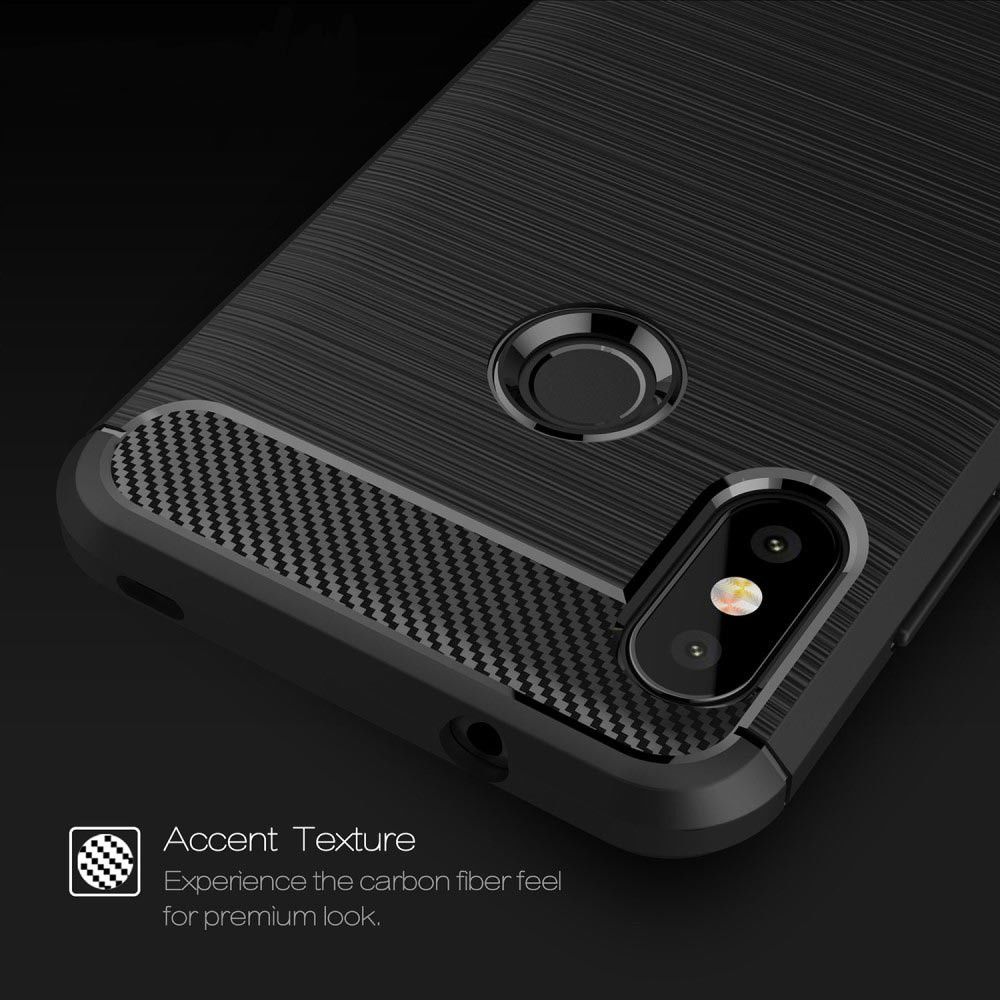 Xiaomi Mi A2 Lite Geborsteld TPU Hoesje Zwart afbeelding 5