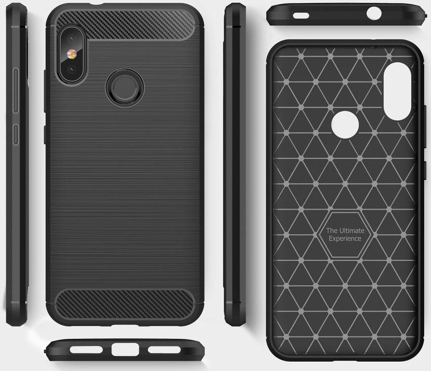 Xiaomi Mi A2 Lite Geborsteld TPU Hoesje Zwart afbeelding 10