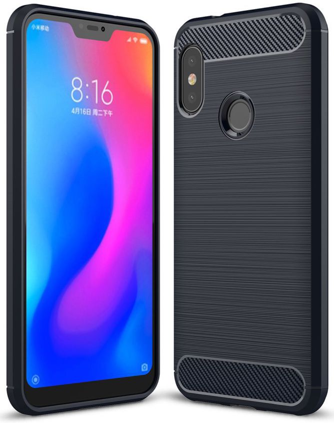 Xiaomi Mi A2 Lite Geborsteld TPU Hoesje Blauw afbeelding 1