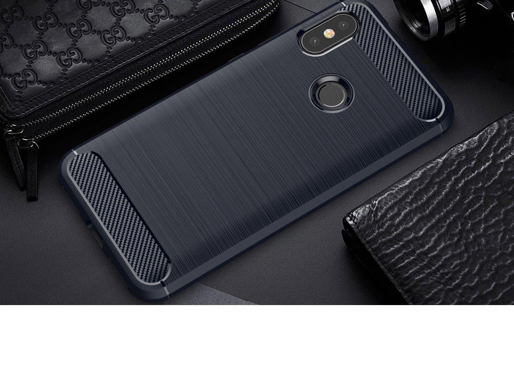 Xiaomi Mi A2 Lite Geborsteld TPU Hoesje Blauw afbeelding 2