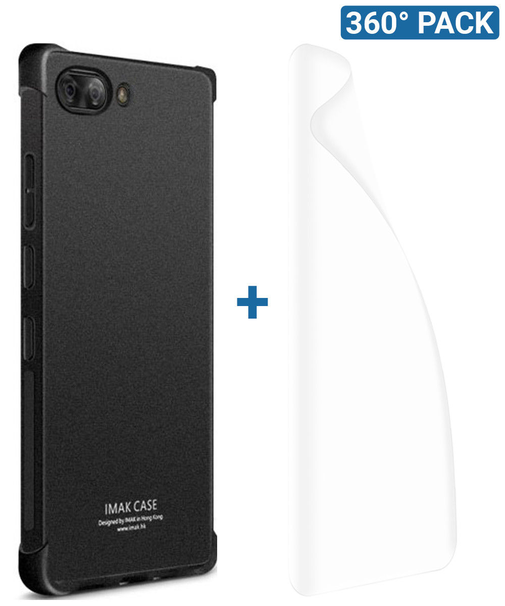 IMAK BlackBerry KEY2 Hoesje TPU met Screenprotector Matte Zwart afbeelding 1