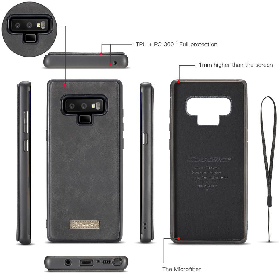 Samsung Galaxy Note 9 Leren 2-in-1 Portemonnee Hoesje Zwart afbeelding 9