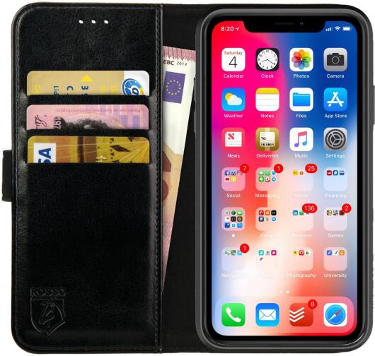 Rosso Element Apple iPhone XR Hoesje Book Cover Zwart afbeelding 1