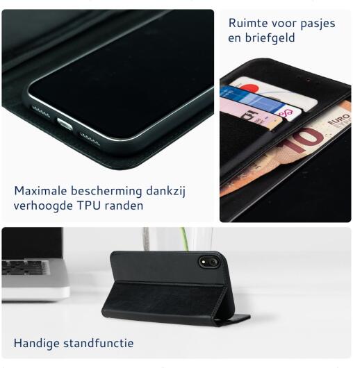 Rosso Element Apple iPhone XR Hoesje Book Cover Zwart afbeelding 4