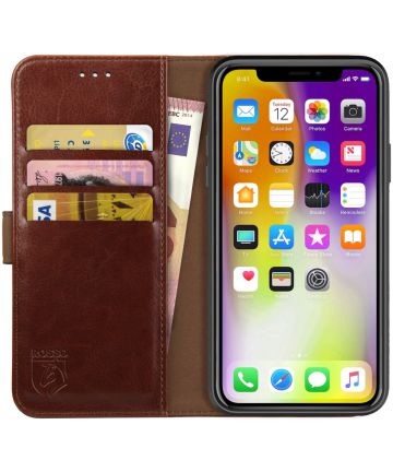 Rosso Element Apple iPhone XS Max Hoesje Book Cover Bruin Hoesjes
