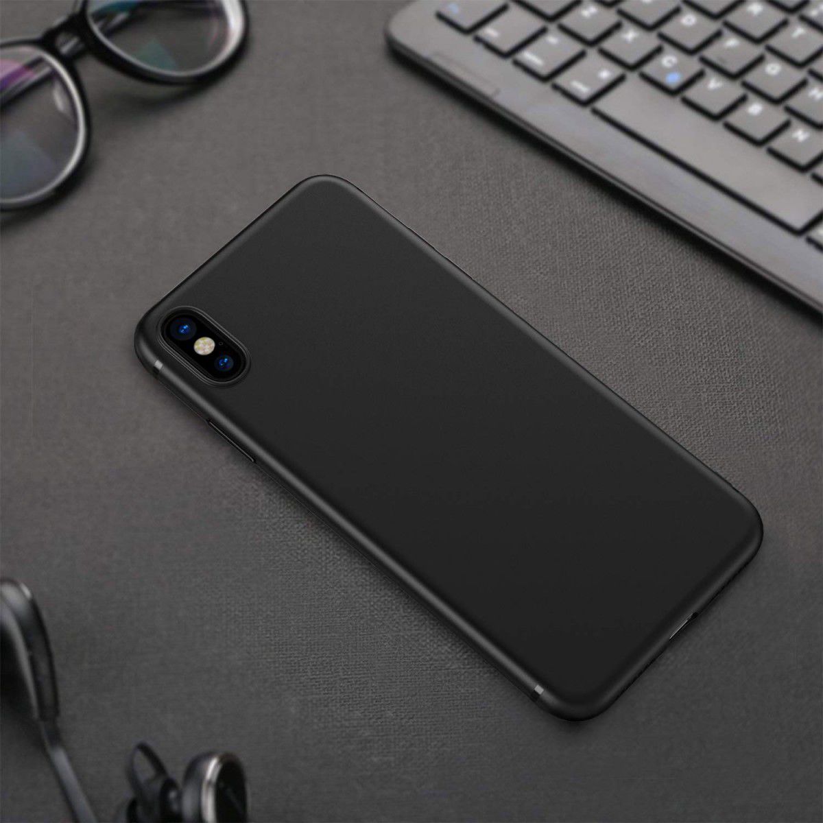 Apple iPhone XS Max Ultra Dun TPU Hoesje Zwart afbeelding 5