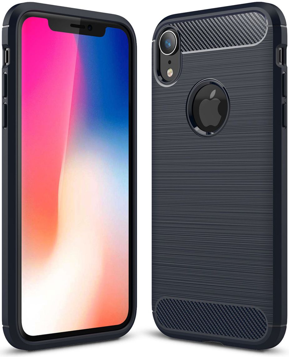 Apple iPhone XR Geborsteld TPU Hoesje Blauw afbeelding 1