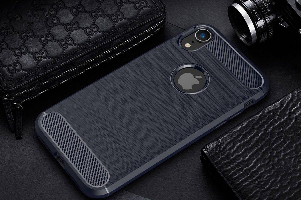 Apple iPhone XR Geborsteld TPU Hoesje Blauw afbeelding 2