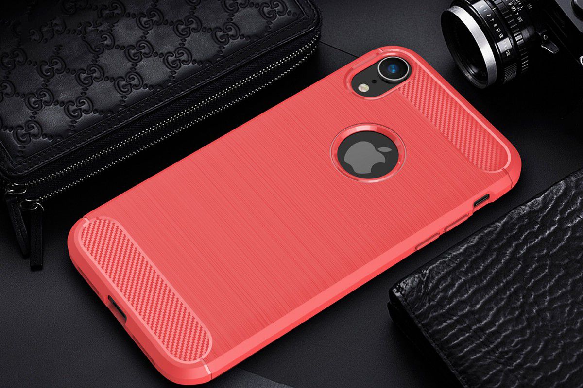 Apple iPhone XR Geborsteld TPU Hoesje Rood afbeelding 2