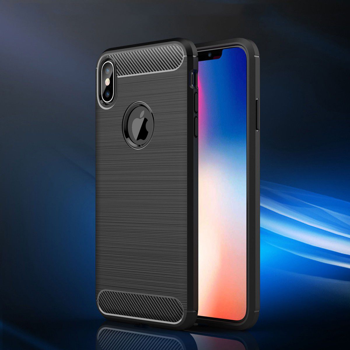 Apple iPhone XS Max Geborsteld TPU Hoesje Grijs afbeelding 6