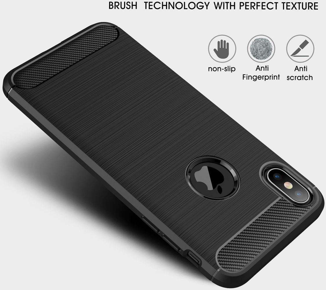 Apple iPhone XS Max Geborsteld TPU Hoesje Grijs afbeelding 7