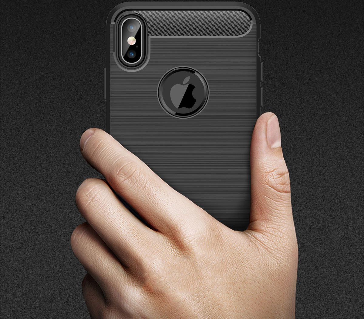 Apple iPhone XS Max Geborsteld TPU Hoesje Grijs afbeelding 10