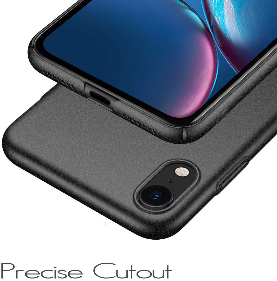 Apple iPhone XR Dun Mat Back Cover Hoesje Zwart afbeelding 4
