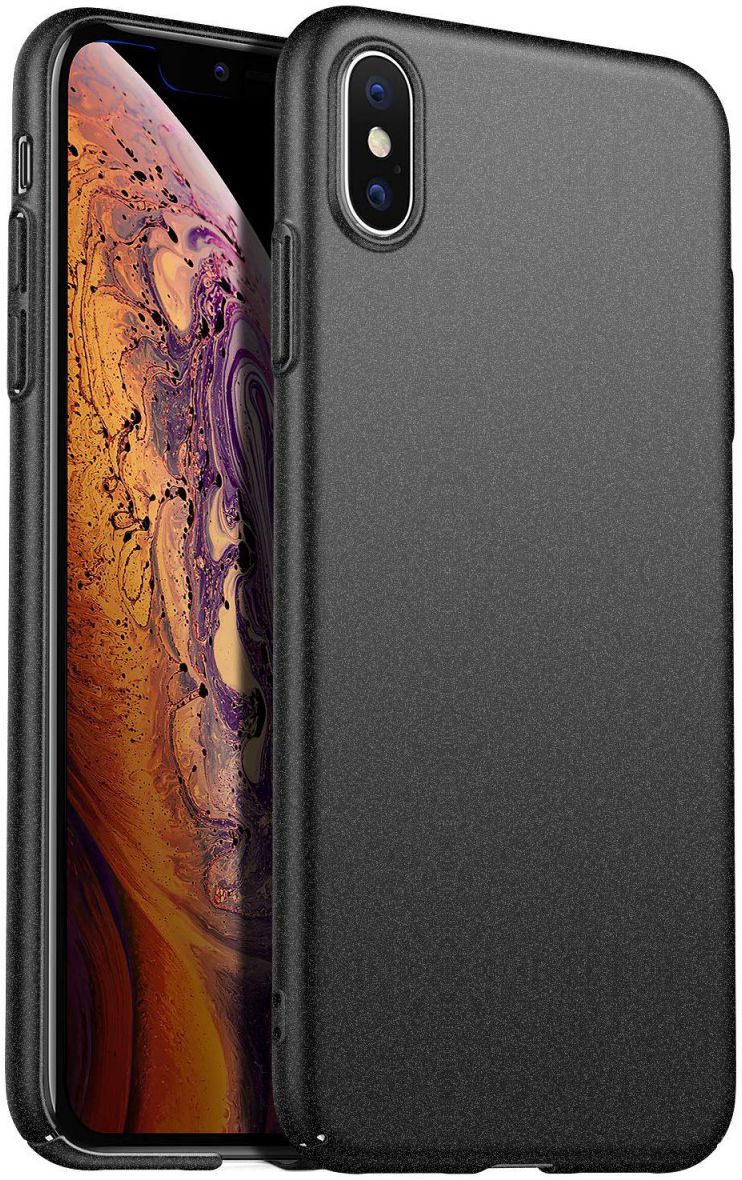 Apple iPhone XS Max Dun Mat Back Cover Hoesje Zwart afbeelding 1