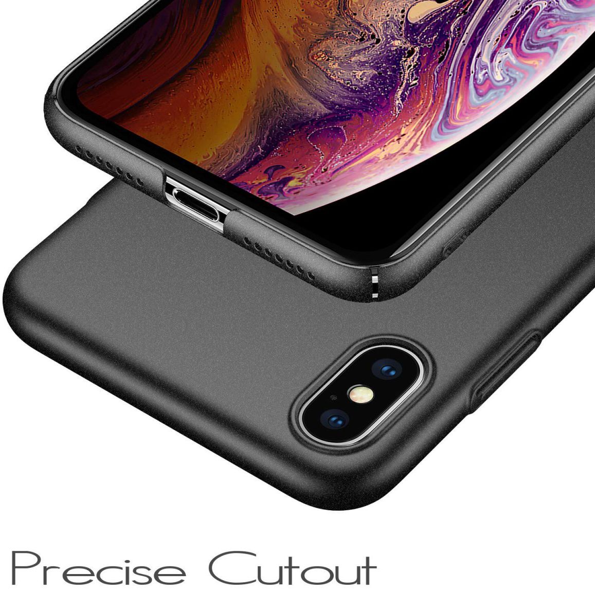 Apple iPhone XS Max Dun Mat Back Cover Hoesje Zwart afbeelding 4