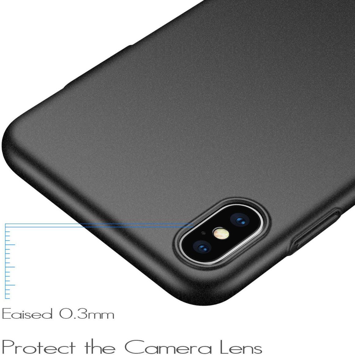 Apple iPhone XS Max Dun Mat Back Cover Hoesje Zwart afbeelding 5