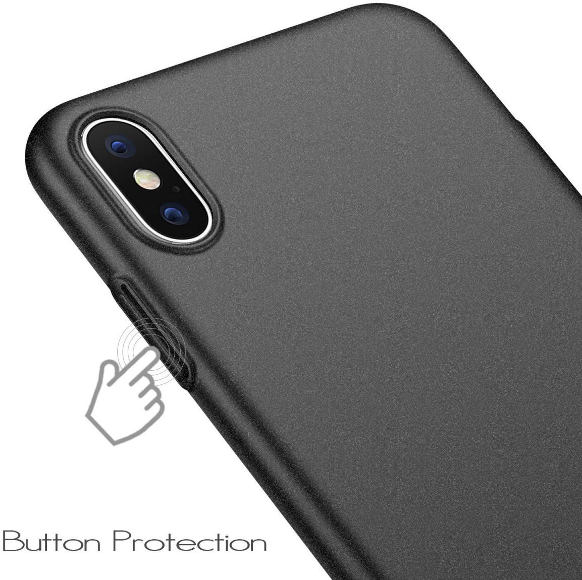 Apple iPhone XS Max Dun Mat Back Cover Hoesje Zwart afbeelding 6