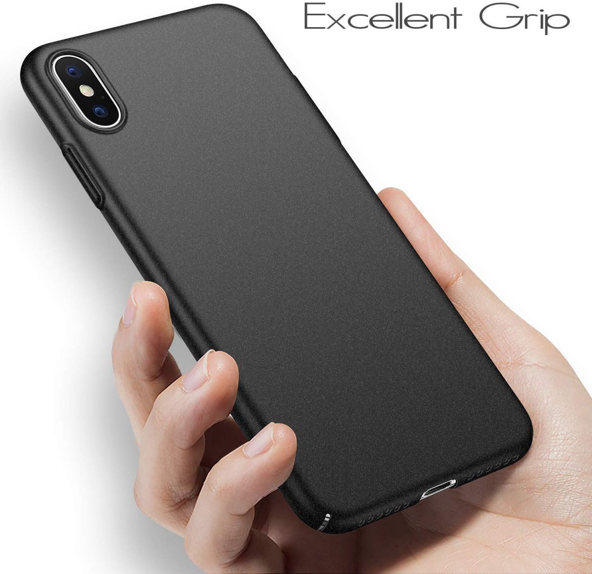 Apple iPhone XS Max Dun Mat Back Cover Hoesje Zwart afbeelding 7