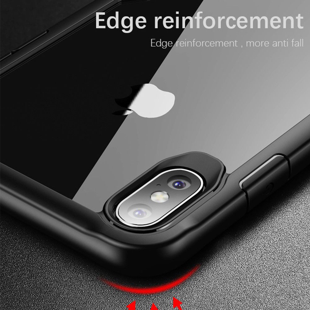 Apple iPhone XS Max Hybride Back Cover Hoesje Transparant Zwart afbeelding 3