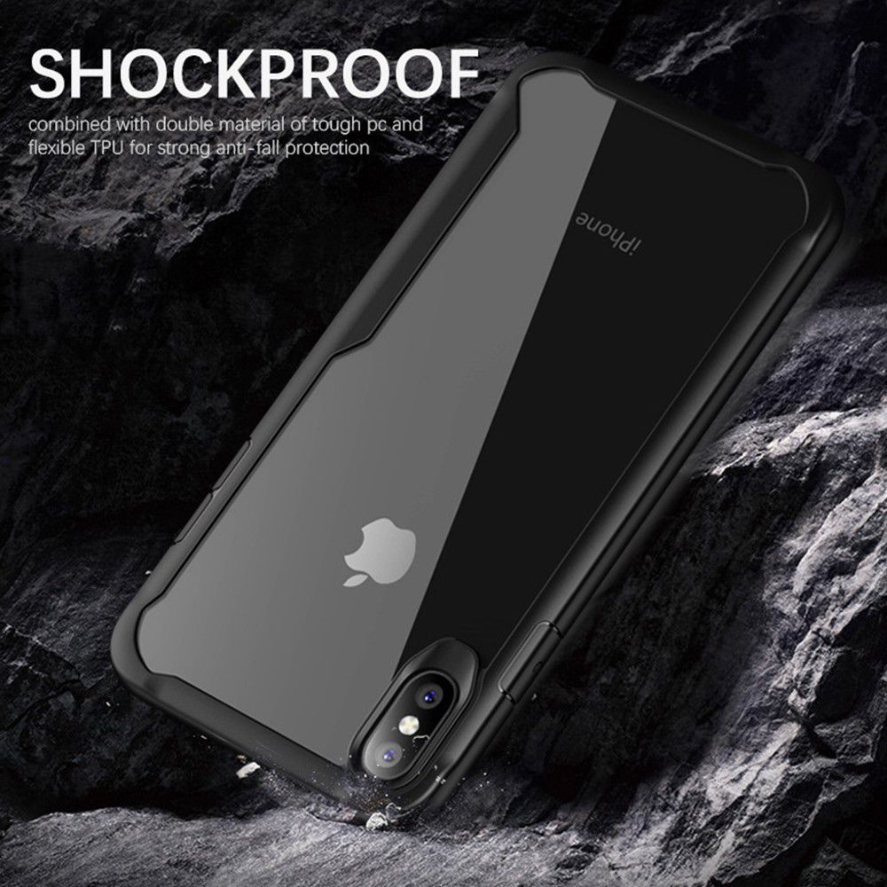 Apple iPhone XS Max Hybride Back Cover Hoesje Transparant Zwart afbeelding 5