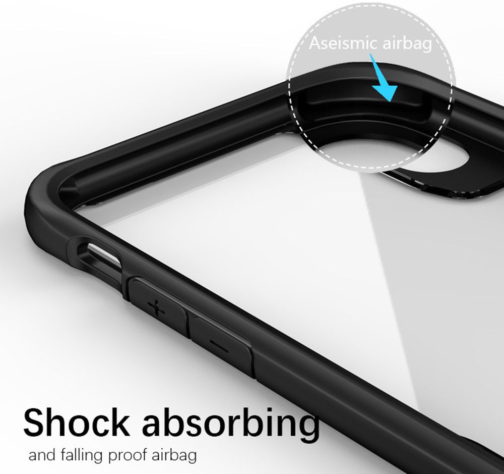 Apple iPhone XS Max Hybride Back Cover Hoesje Transparant Zwart afbeelding 7