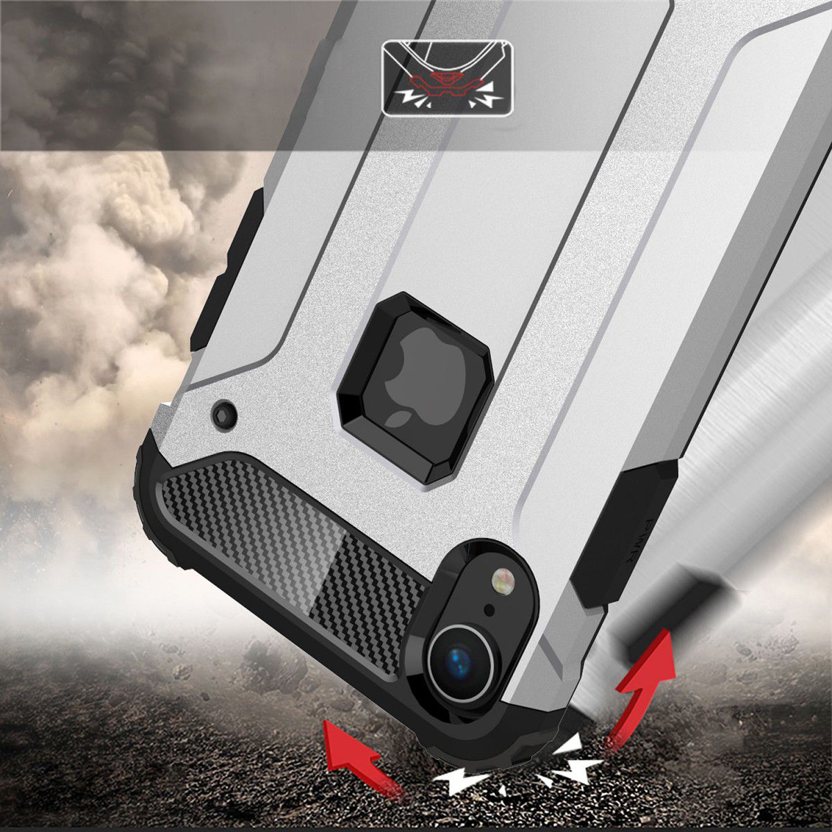 Apple IPhone XR Hoesje Shock Proof Hybride Back Cover Zwart afbeelding 6