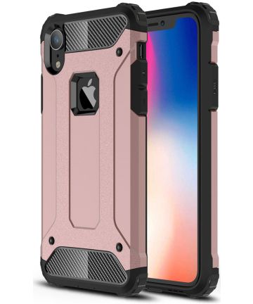 Apple IPhone XR Hoesje Shock Proof Hybride Back Cover Roze Goud Hoesjes