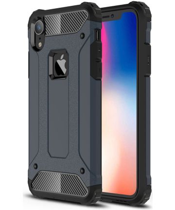 Apple IPhone XR Hoesje Shock Proof Hybride Back Cover Blauw Hoesjes