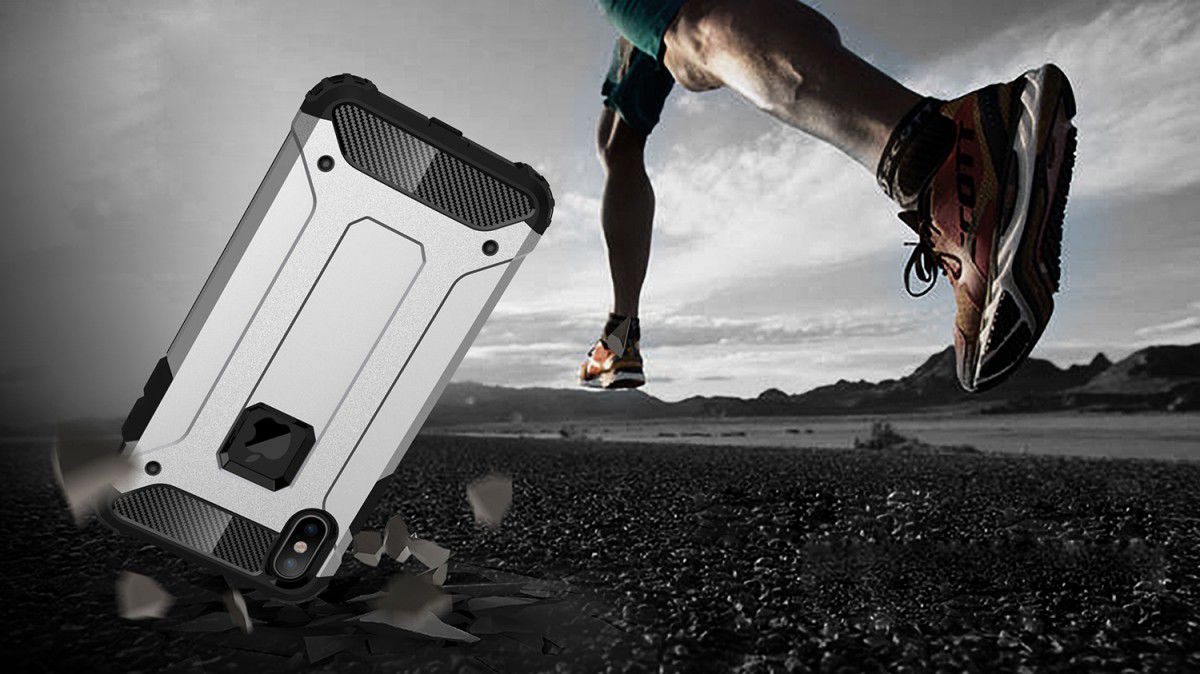 Apple iPhone XS Max Hoesje Shock Proof Hybride Back Cover Zwart afbeelding 10