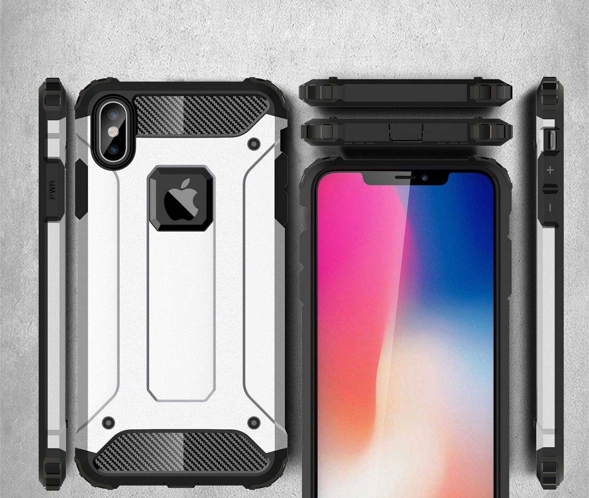 Apple IPhone XS Max Hoesje Shock Proof Hybride Back Cover Goud afbeelding 6