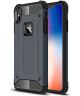 Apple IPhone XS Max Hoesje Shock Proof Hybride Back Cover Blauw