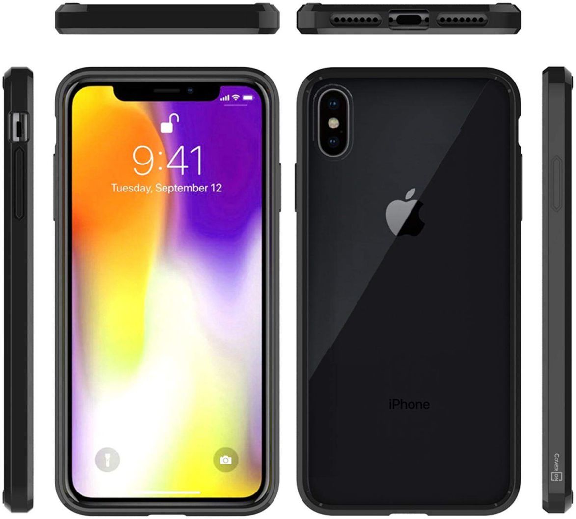 Apple iPhone XS Max Hoesje Armor Back Cover Transparant Zwart afbeelding 5