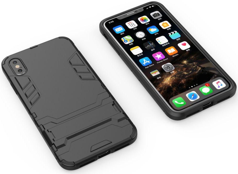 Apple iPhone XS Max Hybride Hoesje met Standaard Zwart afbeelding 3