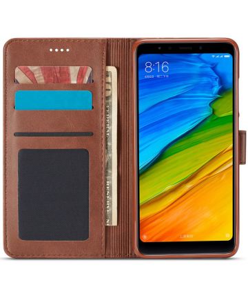 Xiaomi Redmi Note 5 Luxe Portemonnee Hoesje Bruin Hoesjes