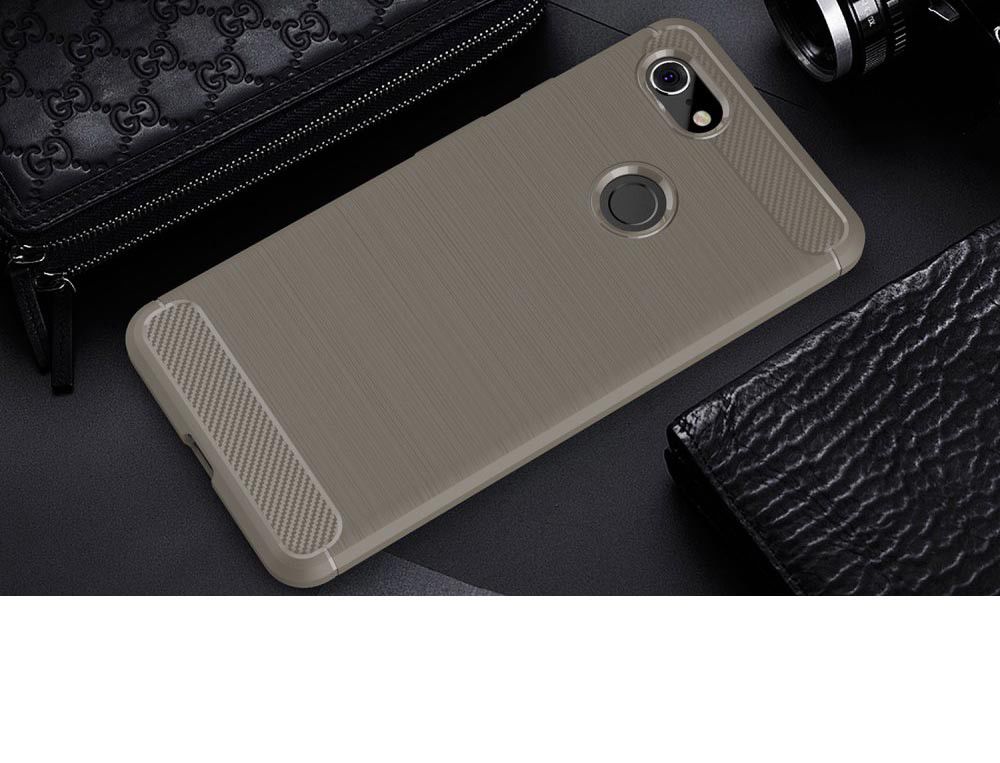 Google Pixel 3 XL Geborsteld TPU Hoesje Grijs afbeelding 2